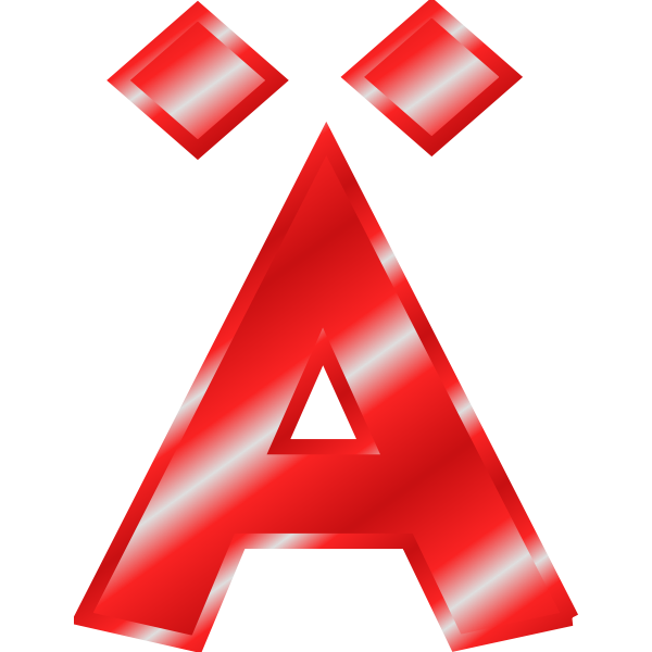 Effect Letters Alphabet red: Ã„