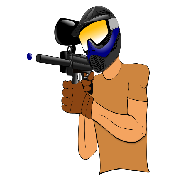 A paintball player vector drawing