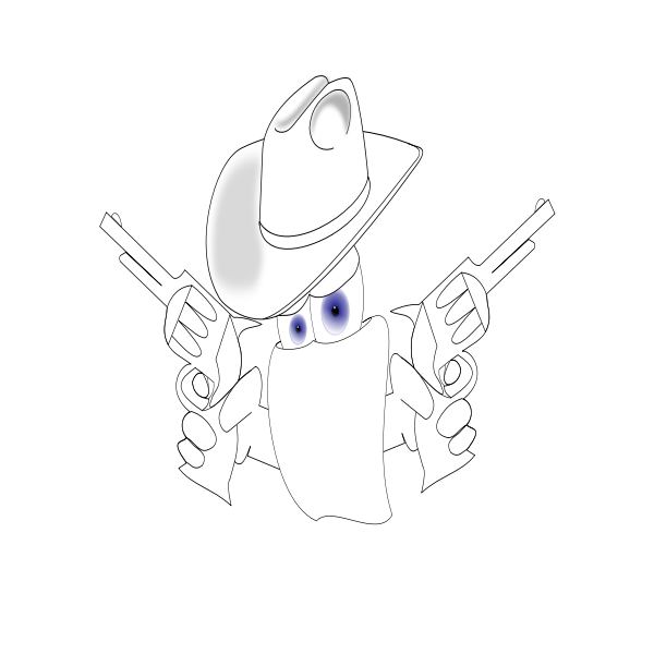 Cowboy robber vector drawing