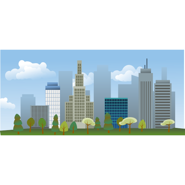 Vector illustration of sunny day in the city | Free SVG