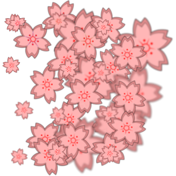 Sakura blossoms decoration vector graphics | Free SVG