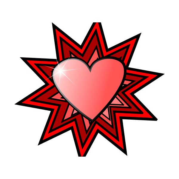 Love heart with sparkle vector image | Free SVG