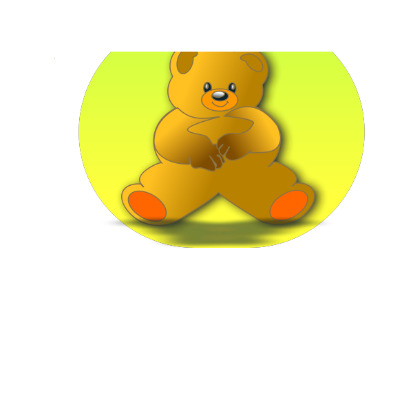 Vector drawing of teddy bear in green circle