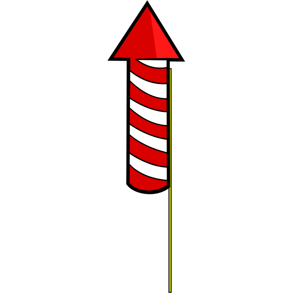 Vector image of rocket fireworks