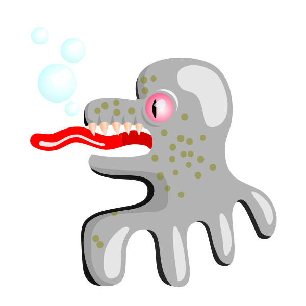 Vector drawing of octopus with tongue out