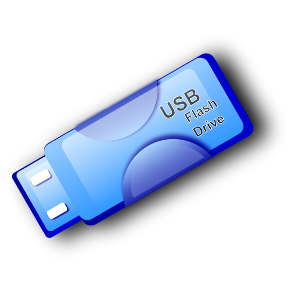 Vector drawing of thin USB flash drive - Free SVG