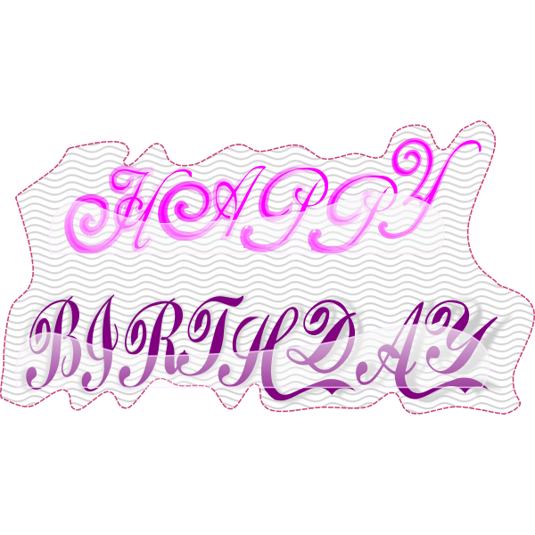 Purple happy birthday logo vector drawing