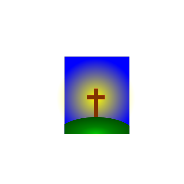Cross on hill in distance vector image