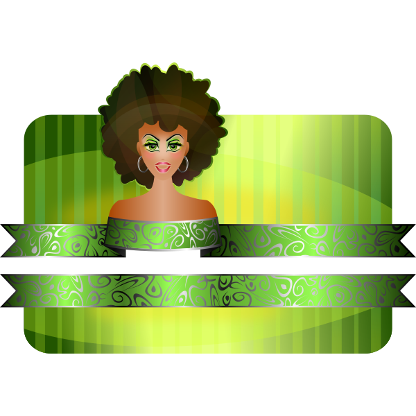 Afro girl border vector illustration