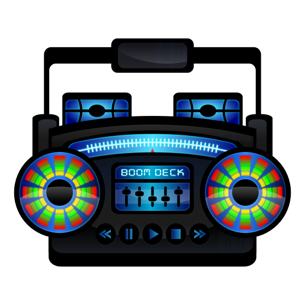 80s boombox drawing