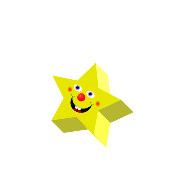 Happy star 3d vector clip art image