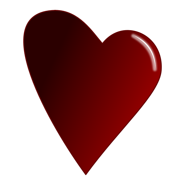 Red heart with reflection vector image
