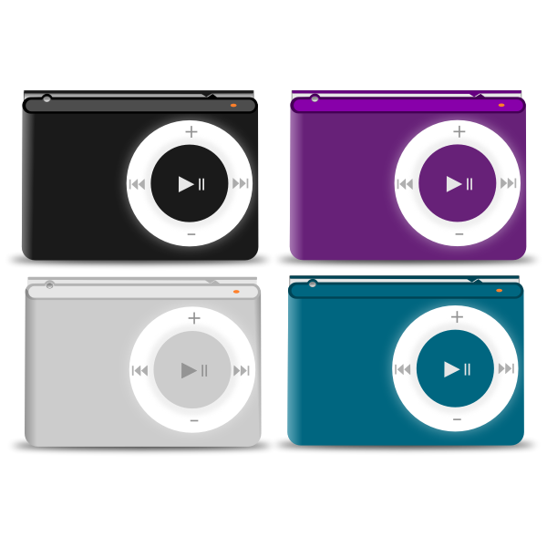 Colorful music players vector graphics