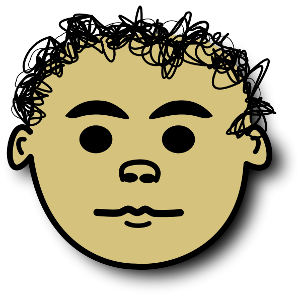 Vector image of curly hair kid avatar