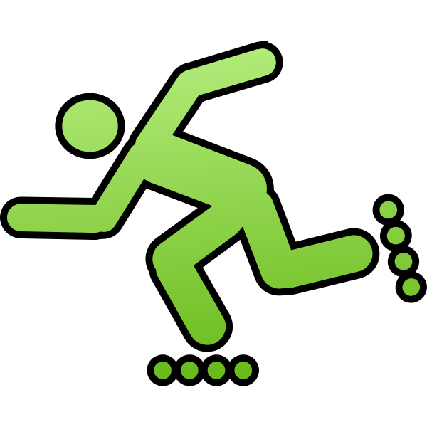 Vector clip art of pictogram for man rollerblading