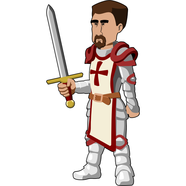 Vector drawing of computer game knight character