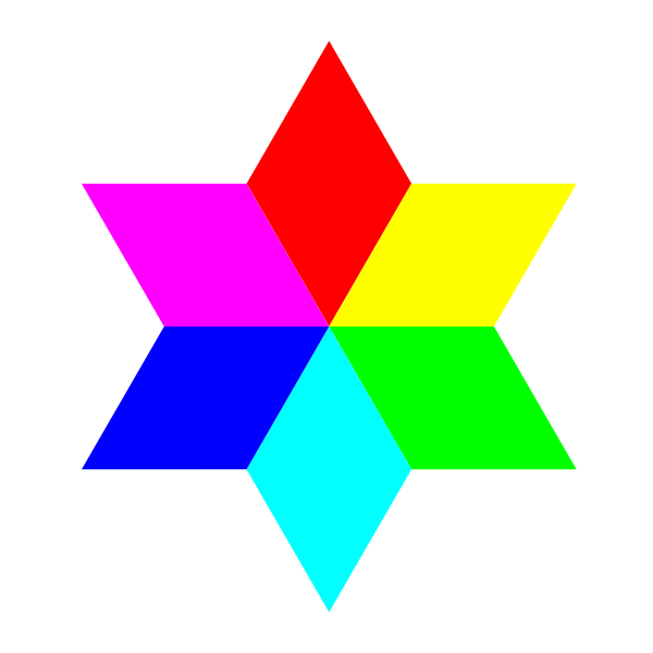 6 color diamond hexagram