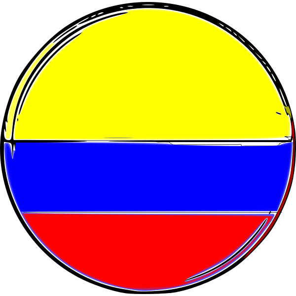 Colombian flag round shape