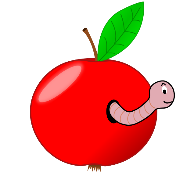 Red apple with worm vector image