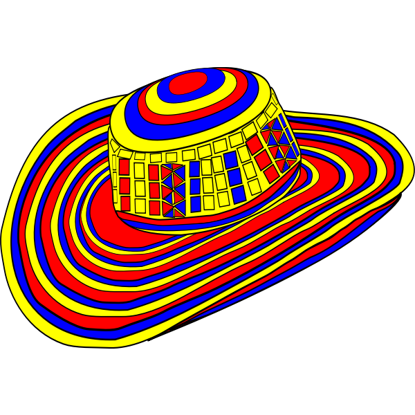Sombrero with Colombian flag colors