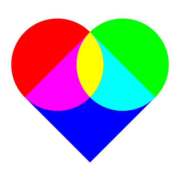 Vector image of multicolored heart