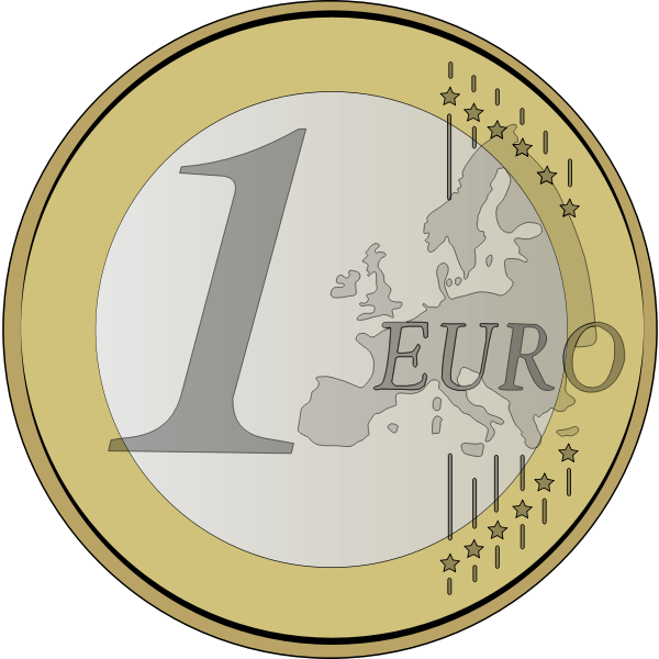 One Euro Coin Vector Free SVG