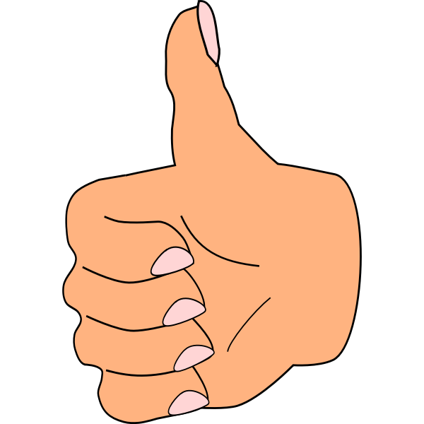 Vector illustration of thumbs up old lady hand