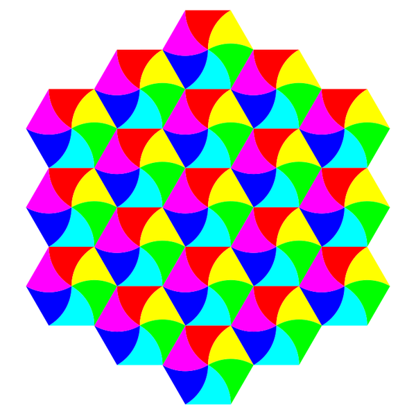 swirly hexagon tessellation