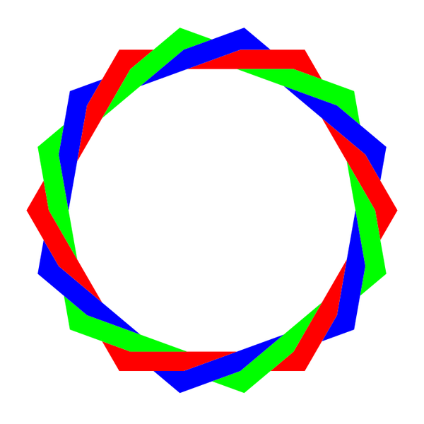 RGB octodecagram