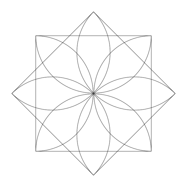 8 half circles octagram