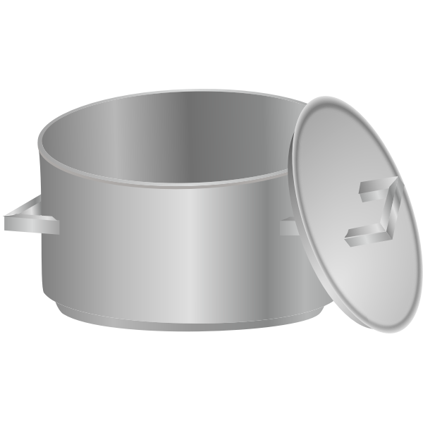 Boiling pan with lid on side vector image
