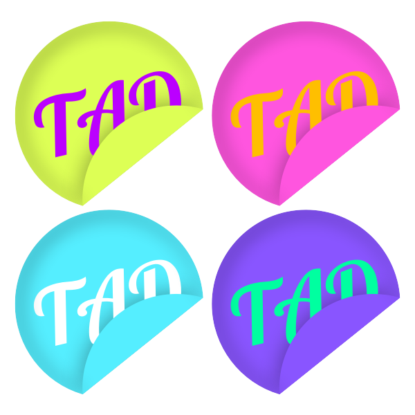 Set of TAD stickers vector graphics