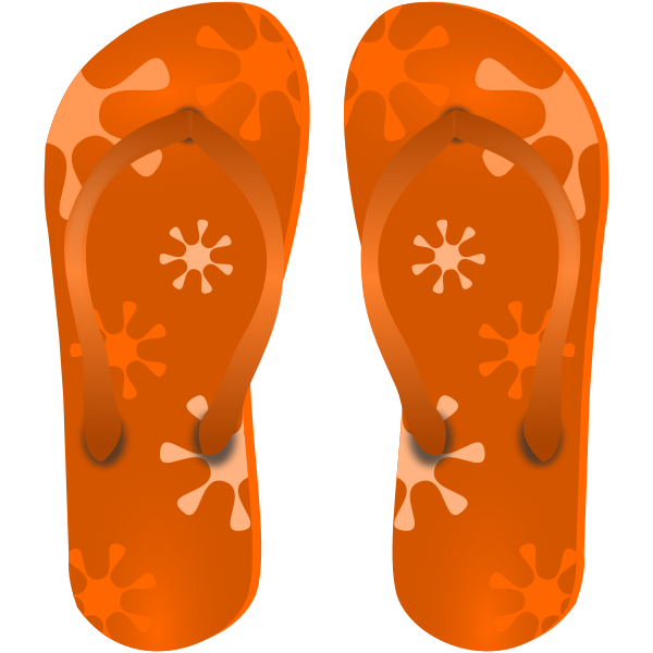 Orange flipflops vector illustration | Free SVG