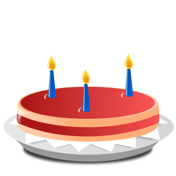 Birthday cake with blue candles | Free SVG