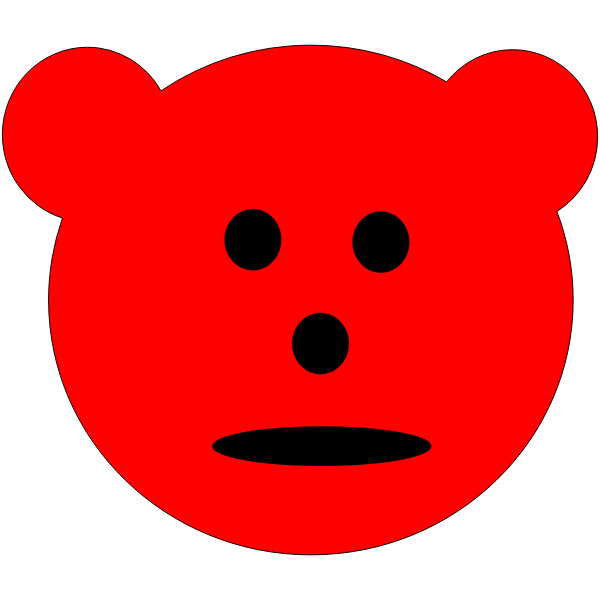 Red Bear emoticon vector drawing