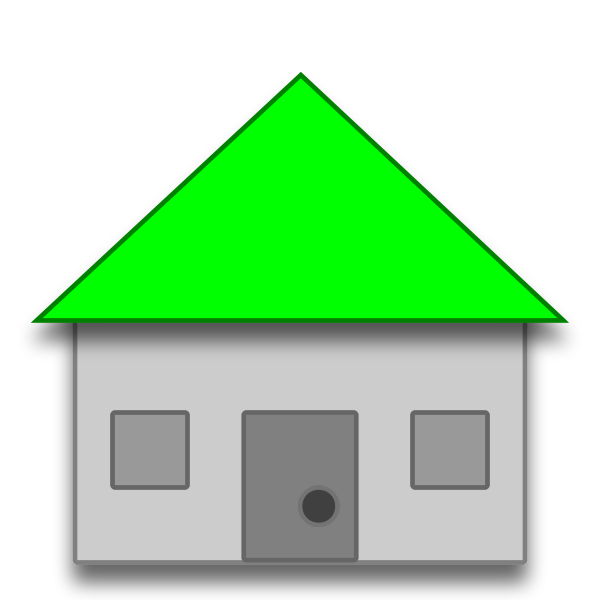 Vector illustration of house with green roof