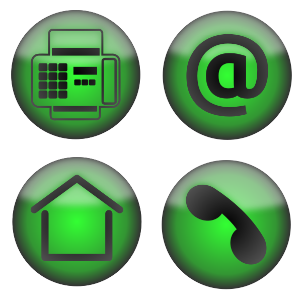 Vector clip art of four green contact icons