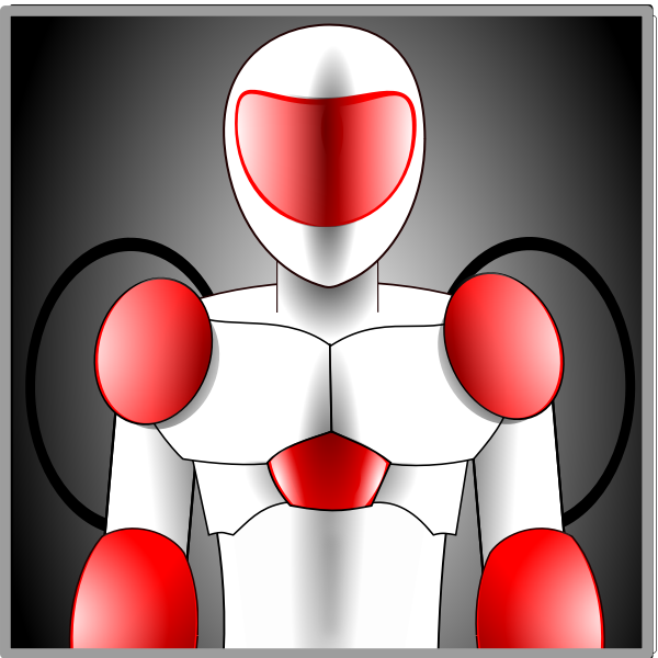 red and grey robot avatar vector illustration