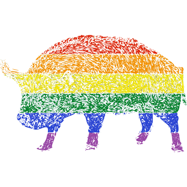 Gay bull vector illustration