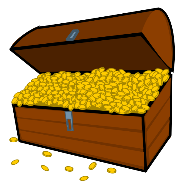 Overflowing treasure chest