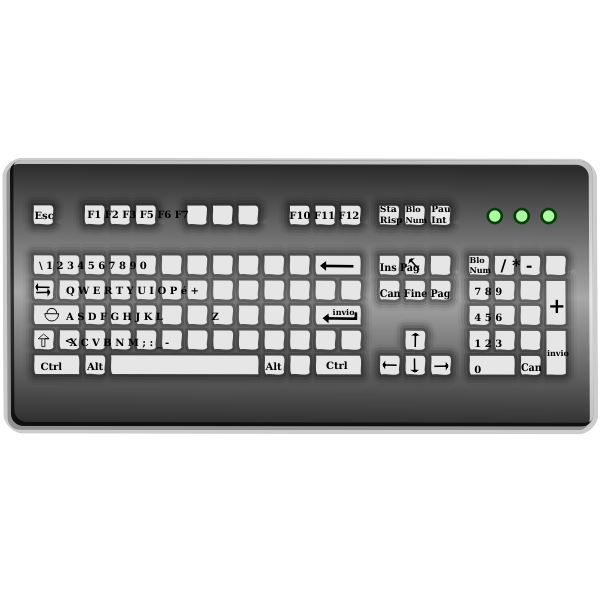 Vector graphics of Italian layout computer keyboard