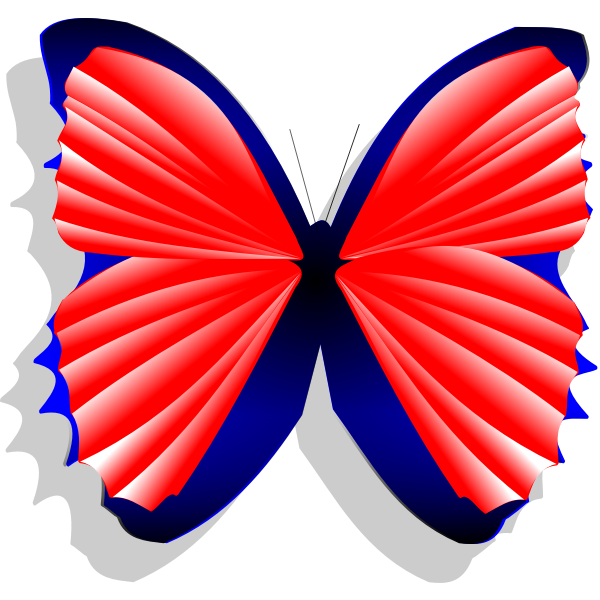 Blue and pink butterfly vector drawing