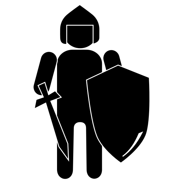 Silhouette of a knight