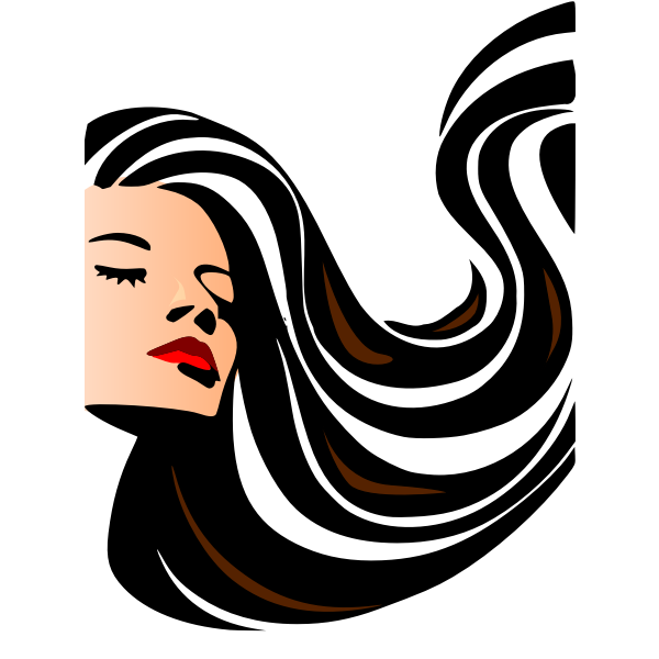 Vector image of woman with lustrous long hair | Free SVG
