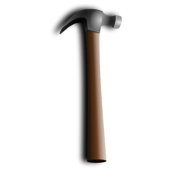Claw hammer with shadow vector image