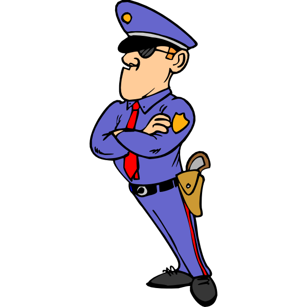 Vector drawing of police man | Free SVG