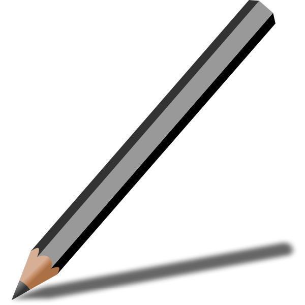 Graphite pencil with shadow vector illustration