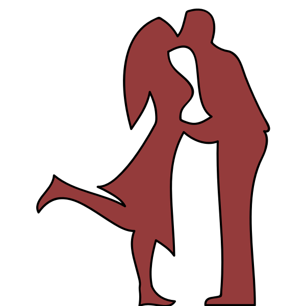 Man and woman kissing illustration