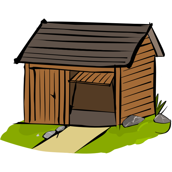 Vector illustration of wooden garage