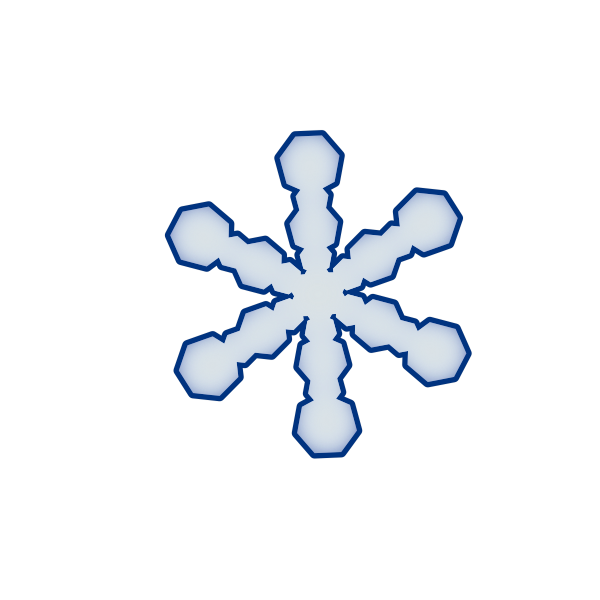 Vector drawing of icy blue snowflake